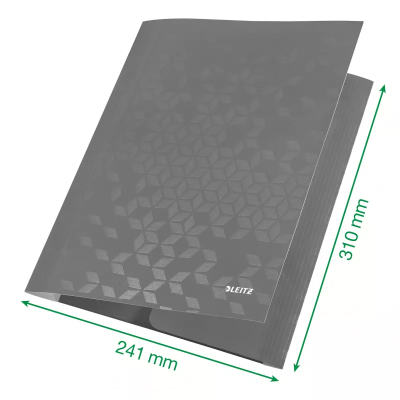 Leitz 3-klapiline kaust WOW Card/POB A4, klappkaust, A4, polüpropüleen (PP), must, 150 lehte, kummipael