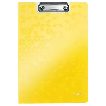 Leitz Clipboard with cover WOW, A4, Polyfoam, kollane, 75 sheets, 1 pockets, 230 mm