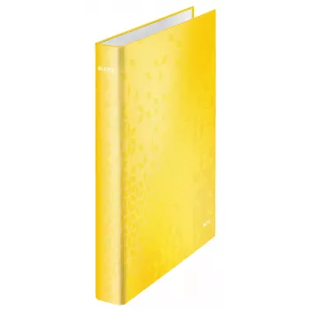 Leitz WOW lamineeritud kaust A4+ 2 D-rõngaga/25 mm, A4+, D-rõngas, papp, kollane, 250 lehte, 80 g/m²