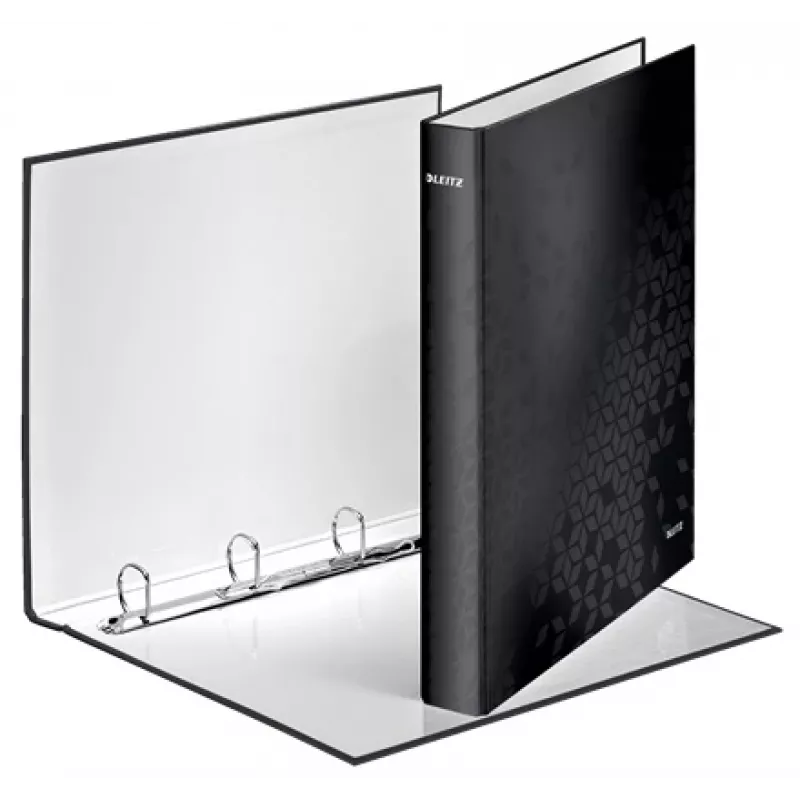 Leitz Ringbinder WOW lamineeritud A4+ 4DR/25mm, A4, ümarad rõngad, hoiustamiseks, kartong, must, läikiv