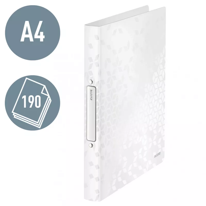 Leitz Ringbinder WOW PP A4 2RR/25mm, A4, ümmargune rõngas, polüpropüleen (PP), valge, 190 lehte, 80 g/m²