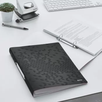 Leitz Ringbinder WOW PP A4 2RR/25mm, A4, ümar rõngas, polüpropüleen (PP), must, 190 lehte, 80 g/m²