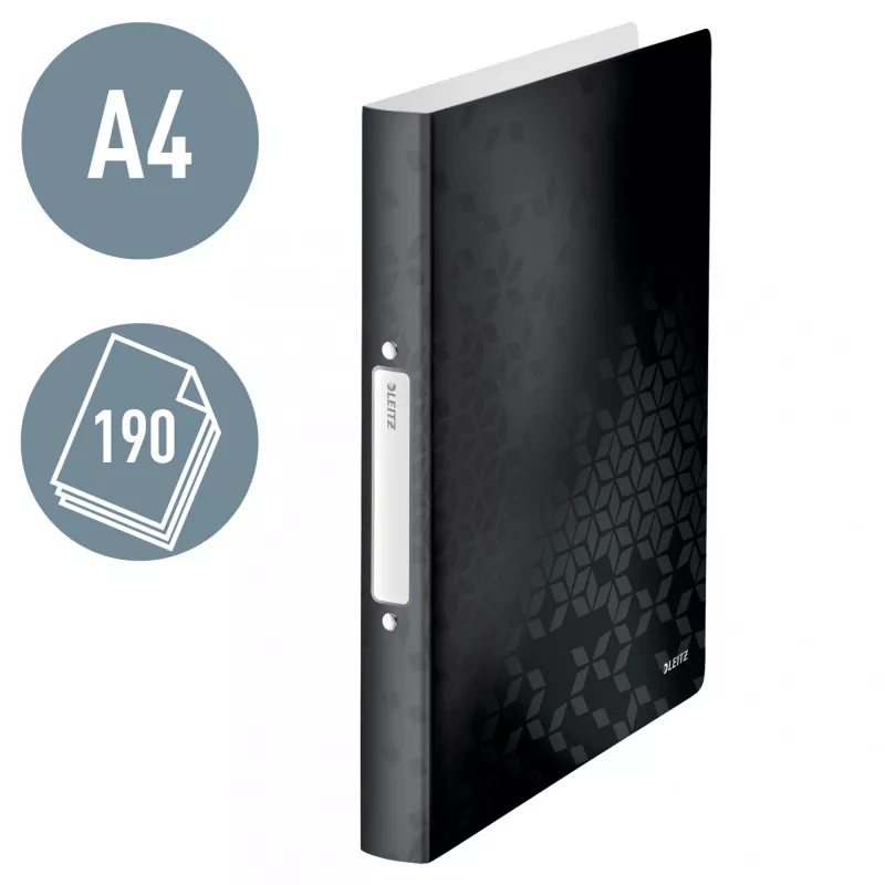 Leitz Ringbinder WOW PP A4 2RR/25mm, A4, ümar rõngas, polüpropüleen (PP), must, 190 lehte, 80 g/m²