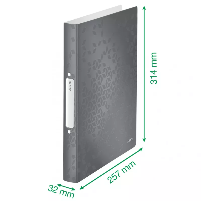 Leitz Ringbinder WOW PP A4 2RR/25mm, A4, ümar rõngas, polüpropüleen (PP), must, 190 lehte, 80 g/m²