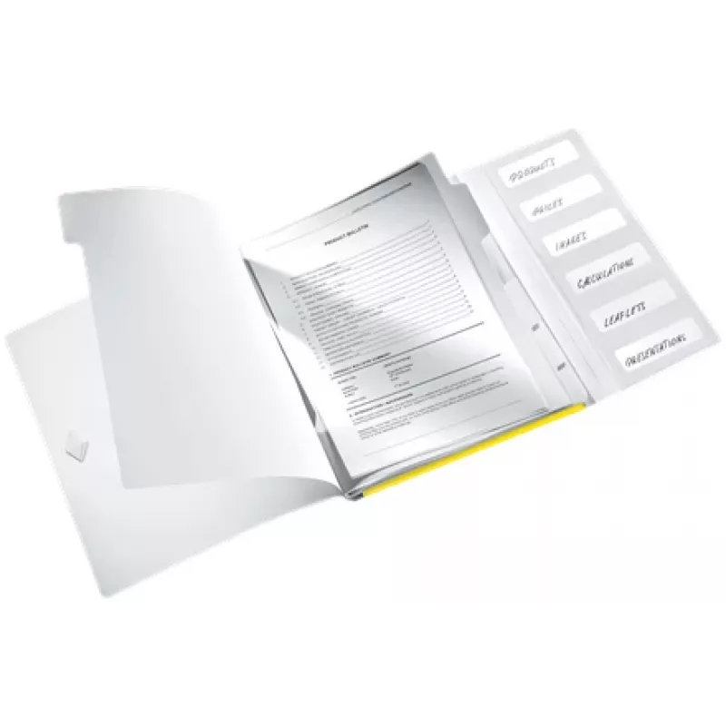 Leitz jaotusraamat WOW PP 6 vahelehte, tavaline dokumendikaust, A4, polüpropüleen (PP), kollane, läikiv, 200 lehte