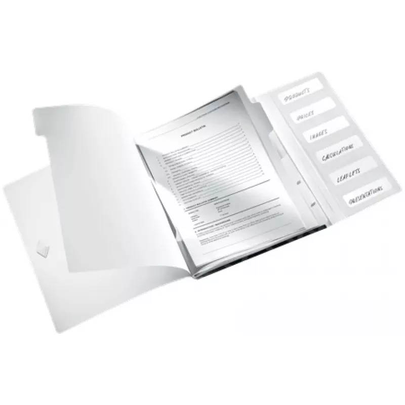 Leitz vaheleheraamat WOW PP 6 vahelehte, tavaline mapp, A4, polüpropüleen (PP), must, läikiv, 200 lehte