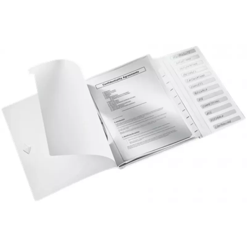 Leitz vahekaust WOW PP 12 vahelehega, tavaline mapp, A4, polüpropüleen (PP), valge, läikiv, 200 lehte
