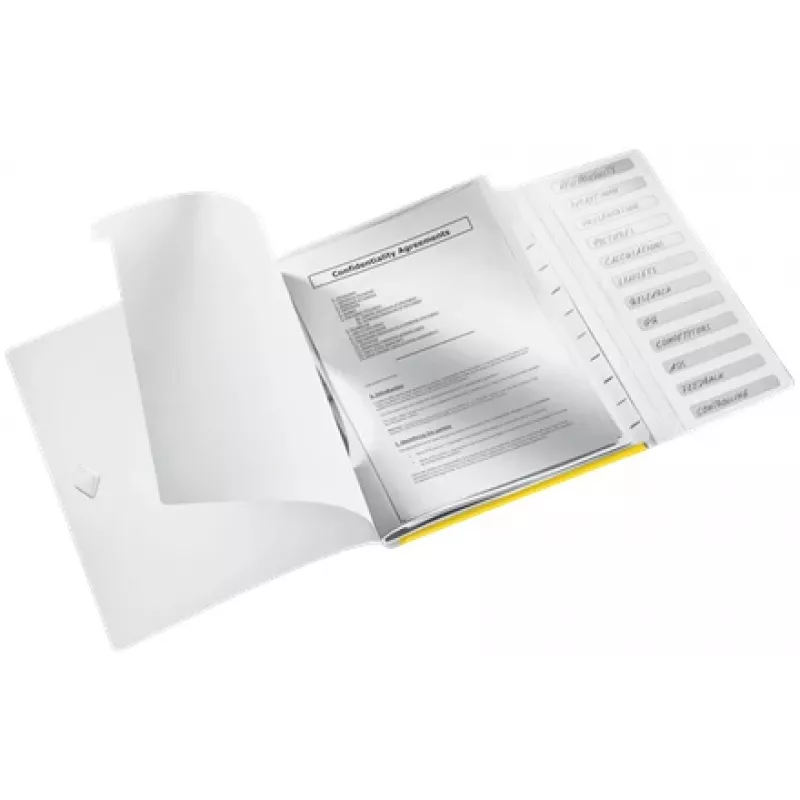 Leitz vaheleheraamat WOW PP 12 vahelehte, A4, polüpropüleen (PP), kollane, 200 lehte, 80 g/m², 265 mm