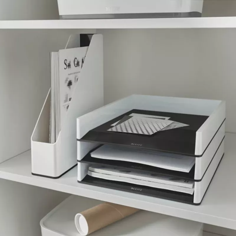 Leitz Letter Tray WOW Dual Colour, plastik, Must, valge, A4, A4, 267 mm, 336 mm