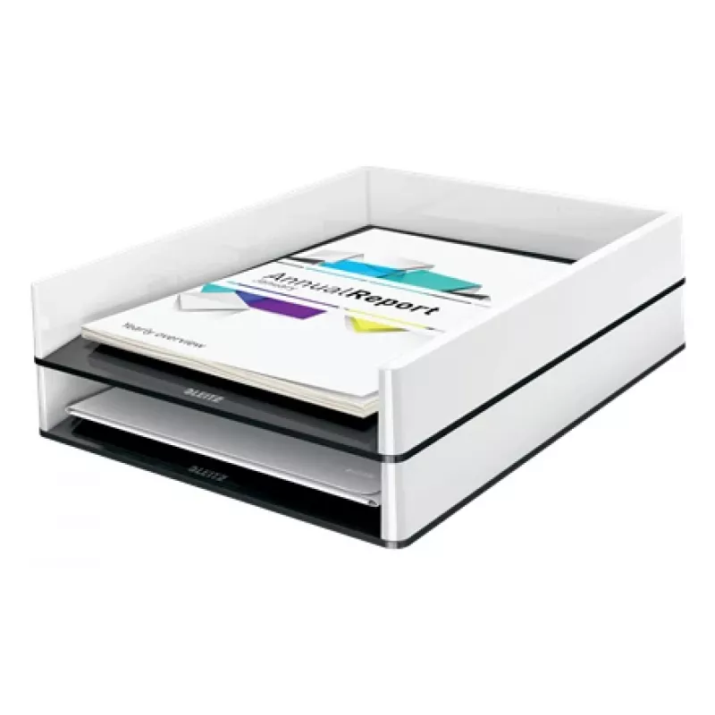 Leitz Letter Tray WOW Dual Colour, plastik, Must, valge, A4, A4, 267 mm, 336 mm