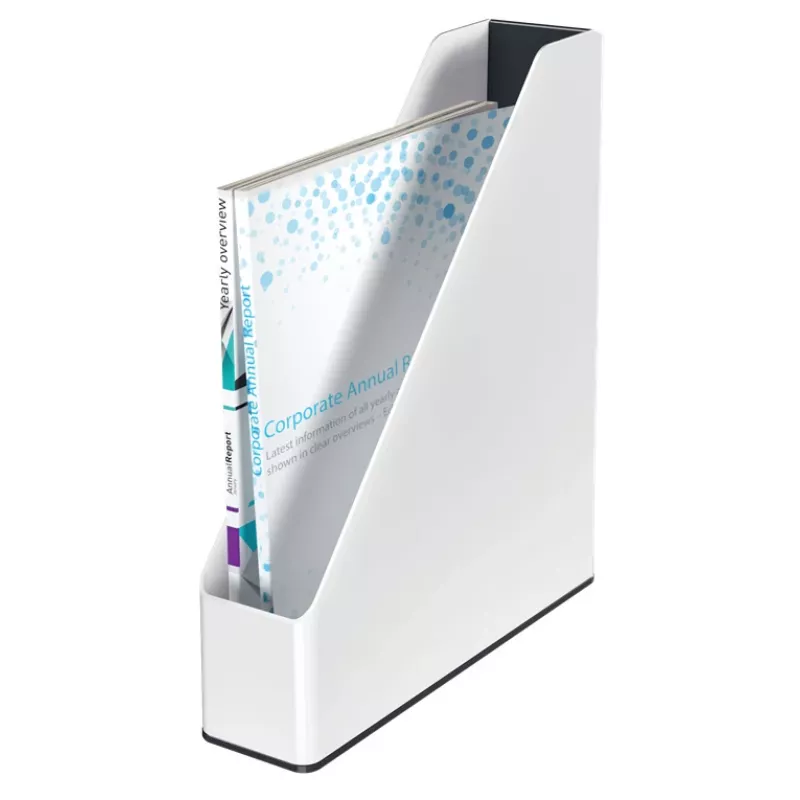 Leitz ajakirjahoidja WOW Dual Colour, valge, plastik, A4, 73 mm, 318 mm, 272 mm