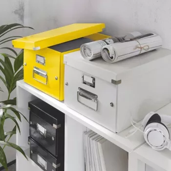 Leitz Click & Store WOW keskmise suurusega hoiukarp, kollane, papp, 281 mm, 370 mm, 200 mm, 900 g
