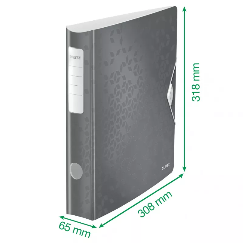Leitz kangisidekaust Active PP WOW A4/65mm, A4, D-rõngas, hoiustamine, polüvaht, roheline, 350 lehte