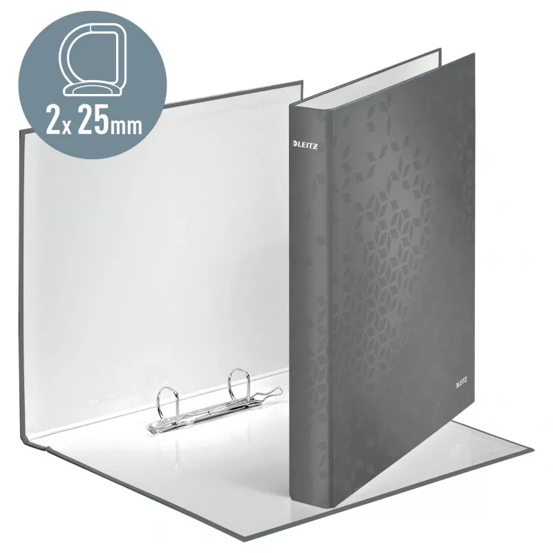Leitz Ringbinder WOW Lamineeritud A4+ 2DR/25mm, A4+, D-rõngas, Kartong, Roheline, 250 lehte, 80 g/m²