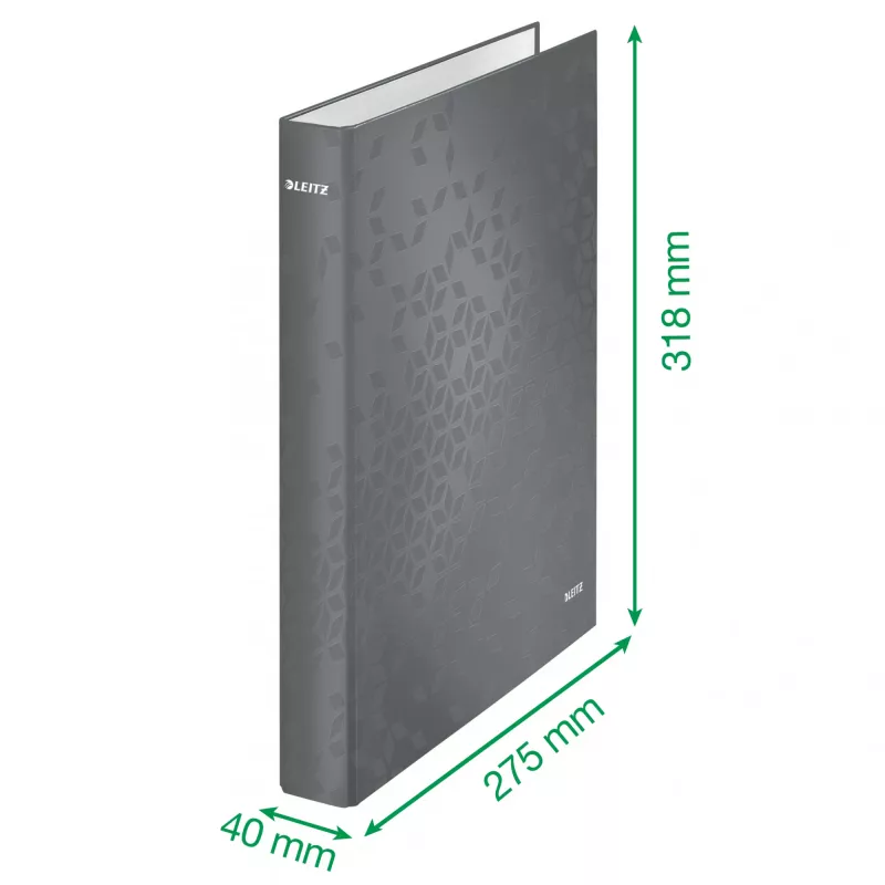 Leitz Ringbinder WOW Lamineeritud A4+ 2DR/25mm, A4+, D-rõngas, Kartong, Roheline, 250 lehte, 80 g/m²