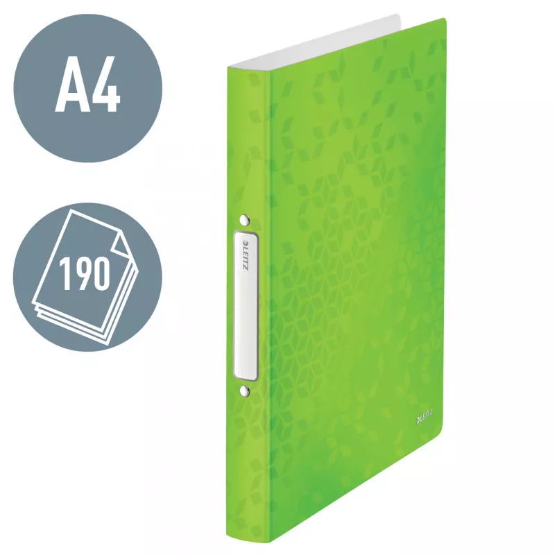 Leitz Ringbinder WOW PP A4 2RR/25mm, A4, ümmargune rõngas, polüpropüleen (PP), roheline, 190 lehte, 80 g/m²