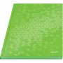 Leitz Notebook WOW A4 ruuduline kõva kaanega 90g/80 lehte, mustriline, roheline, A4, 80 lehte, 80 g/m², ruuduline paber