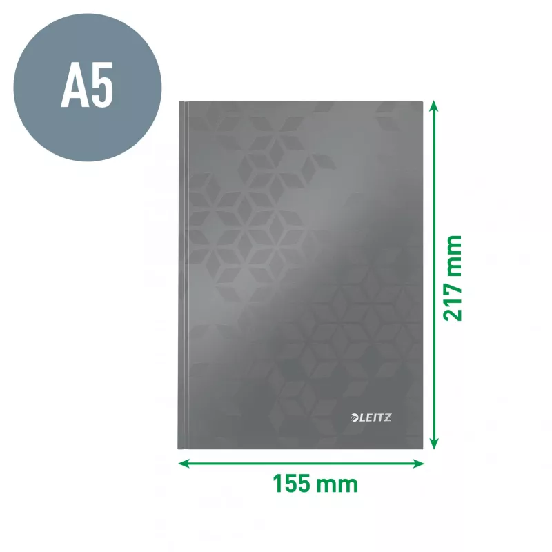 Leitz WOW märkmik A5 ruuduline kõva kaanega, muster, roheline, A5, 80 lehte, 80 g/m², ruuduline paber