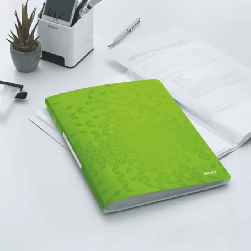 Leitz esitlusmapp WOW PP 40 taskuga, roheline, polüpropüleen (PP), 40 taskut, 40 lehte, portree, A4