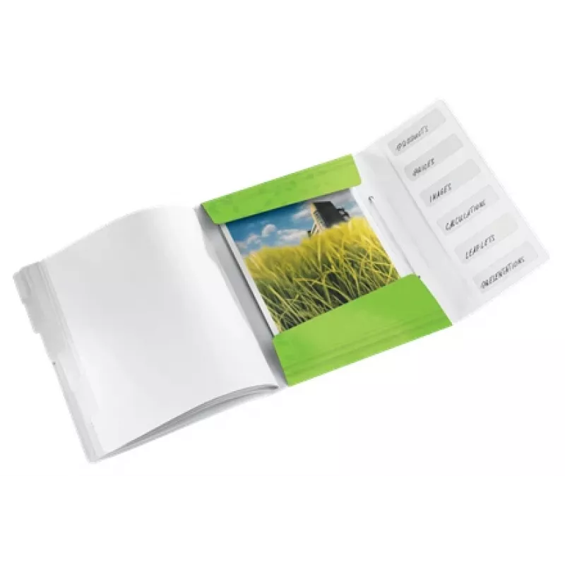 Leitz vaheleheraamat WOW PP 6 vahelehega, tavaline mapp, A4, polüpropüleen (PP), roheline, läikiv, 200 lehte