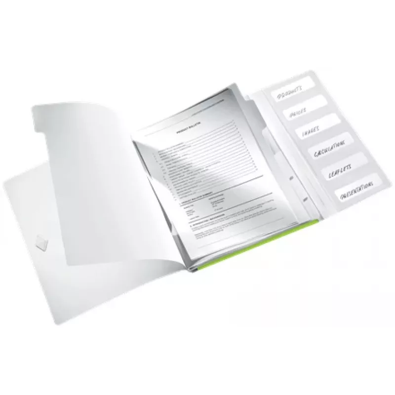 Leitz vaheleheraamat WOW PP 6 vahelehega, tavaline mapp, A4, polüpropüleen (PP), roheline, läikiv, 200 lehte