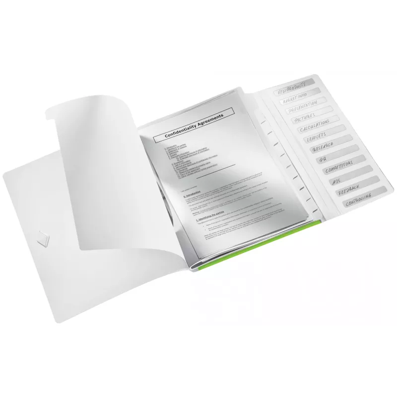 Leitz jagamisraamat WOW PP 12 vahelehte, A4, polüpropüleen (PP), roheline, 200 lehte, 80 g/m², 265 mm