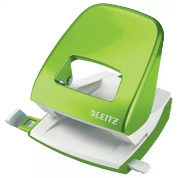 Leitz auguraud WOW 5008 metallist 2 auguga / 30 lehte, 30 lehte, roheline, metall, plastik, 8 cm, 5,5 mm, A4, A5, A6, Foolio, US-Quart, 8 x 8 x 8 cm