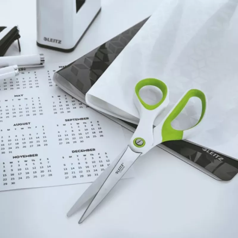 Leitz WOW Titanium kontorikäärid 205 mm, täiskasvanutele, sirge lõige, üksik, roheline, valge, roostevaba teras, kontorikäärid