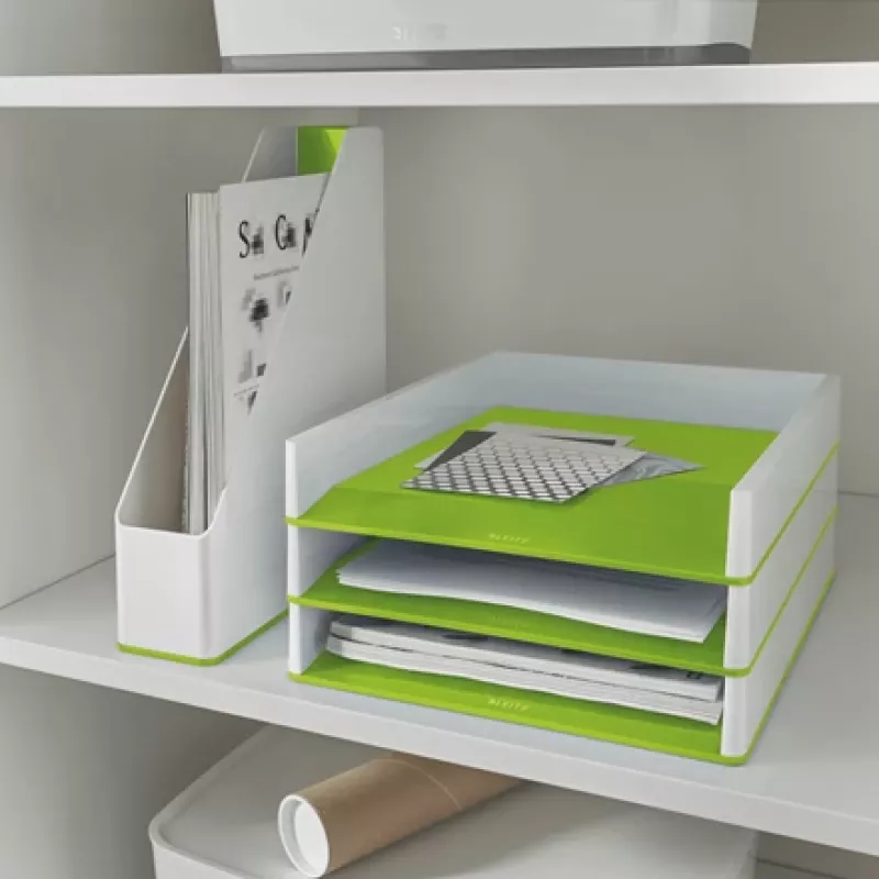 Leitz ajakirjasahtel WOW Dual Colour, roheline, valge, plastist, A4, 73 mm, 318 mm, 272 mm