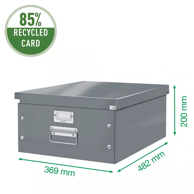 Leitz Click & Store WOW suur hoiukast, roheline, kartong, 369 mm, 482 mm, 200 mm
