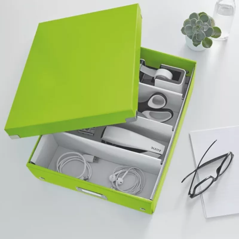 Leitz Click & Store WOW keskmise suurusega korrastuskast, hoiukast, roheline, ristkülikukujuline, kartongist, ühevärviline, siseruumides kasutamiseks