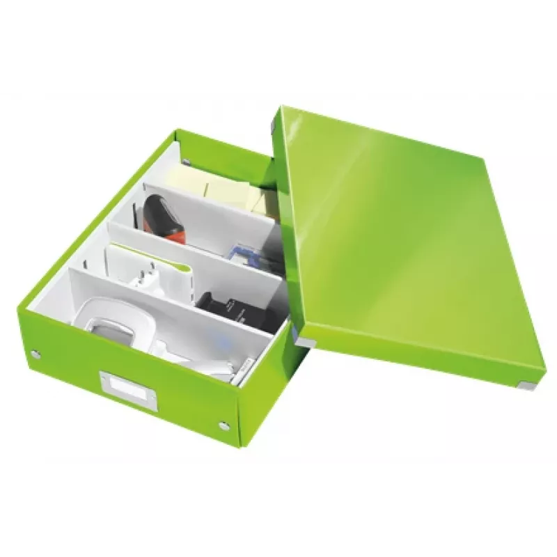 Leitz Click & Store WOW keskmise suurusega korrastuskast, hoiukast, roheline, ristkülikukujuline, kartongist, ühevärviline, siseruumides kasutamiseks