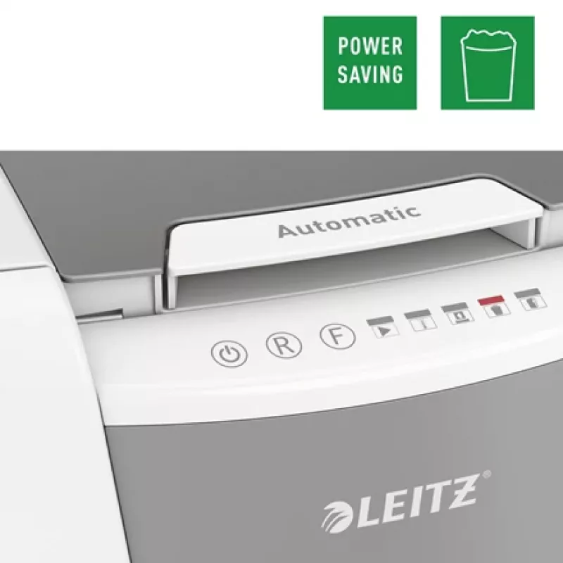 Leitz IQ Autofeed Office 150 automaatne paberipurustaja P5, mikropeenestus, 22 cm, 2 x 15 mm, 44 L, 500 lehte, 55 dB