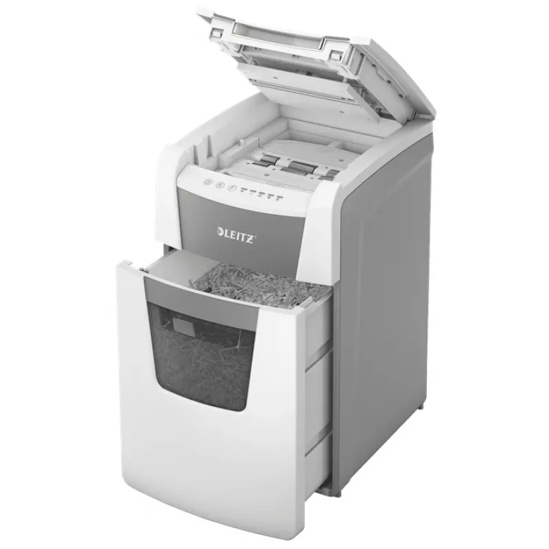 Leitz IQ Autofeed Office 150 automaatne paberipurustaja P5, mikropeenestus, 22 cm, 2 x 15 mm, 44 L, 500 lehte, 55 dB