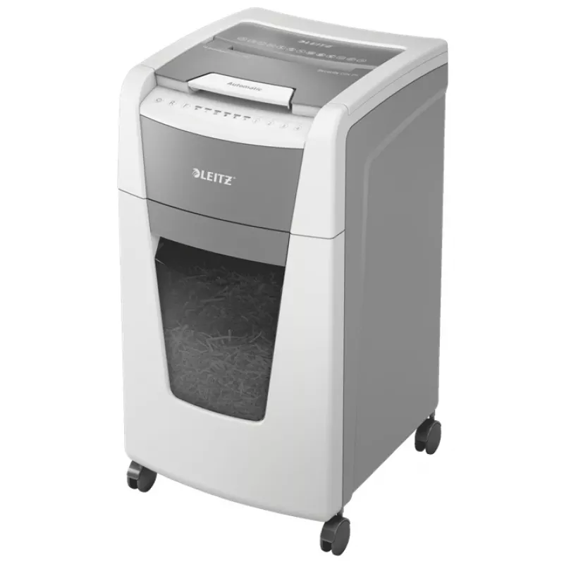 Leitz IQ Autofeed Office 300 automaatne paberipurustaja P5, mikro-purustus, 22 cm, 2 x 15 mm, 60 L, 700 lehte, 55 dB