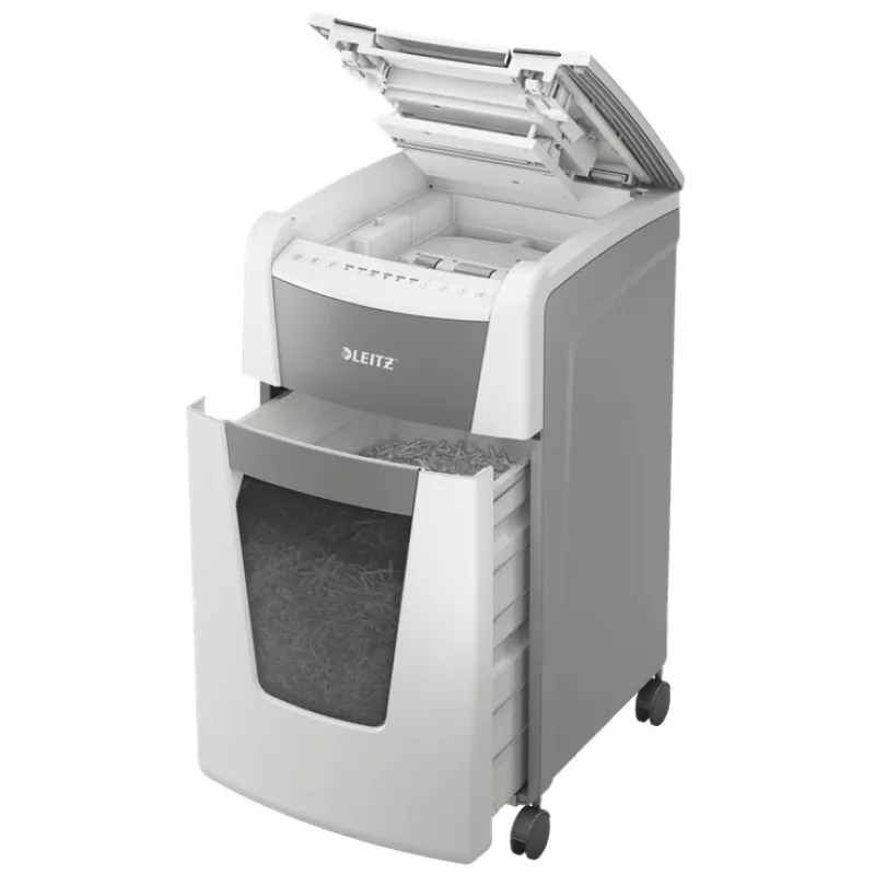 Leitz IQ Autofeed Office 300 automaatne paberipurustaja P5, mikro-purustus, 22 cm, 2 x 15 mm, 60 L, 700 lehte, 55 dB