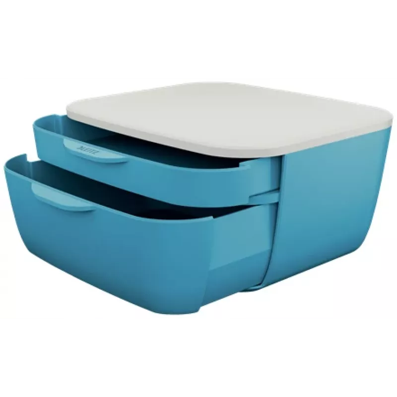 Leitz Cosy sahtlikapp, 2 sahtlit, Polüstüreen (PS), Sinine, Valge, 1 tk, 251 mm, 143 mm