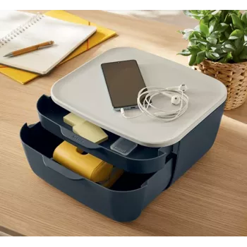 Leitz Cosy sahtlikapp, 2 sahtlit, polüstüreen (PS), must, valge, 1 tk, 251 mm, 143 mm