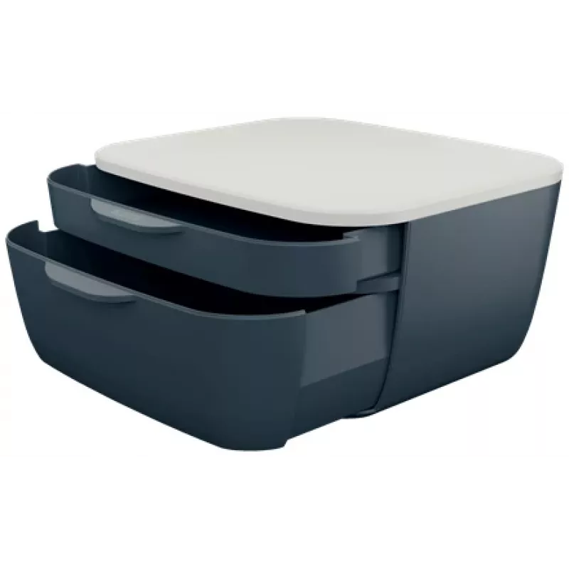 Leitz Cosy sahtlikapp, 2 sahtlit, polüstüreen (PS), must, valge, 1 tk, 251 mm, 143 mm