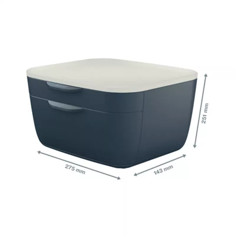 Leitz Cosy sahtlikapp, 2 sahtlit, polüstüreen (PS), must, valge, 1 tk, 251 mm, 143 mm