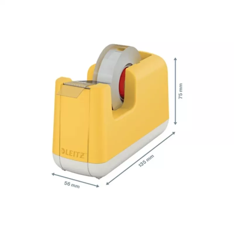 Leitz Cosy kleeplindi hoidik, 1,9 cm, 33 m, Akrüülnitriilbutadieenstüreen (ABS), Kollane, 75 mm, 56 mm
