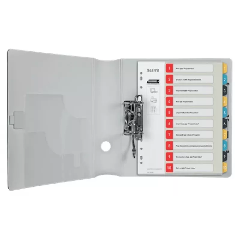 Leitz Cosy 1-10 prinditav register, PP, numbrisakiga register, polüpropüleen (PP), portree, A4 Maxi, 245 mm, 305 mm