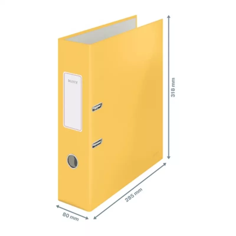 Leitz 180° Cosy kangkaust pehme puutega 80 mm, A4, kartong, kollane, tekstuurpind, 600 lehte, 80 g/m²
