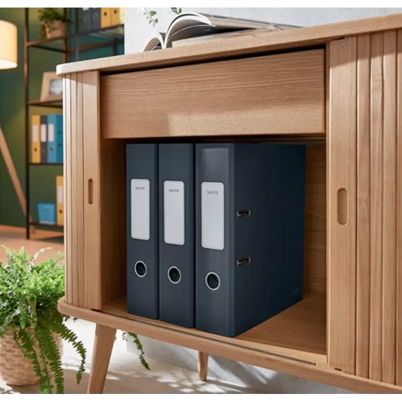 Leitz 180° Cosy kangkaust pehme puutega 80 mm, A4, kartong, must, tekstureeritud pind, 600 lehte, 80 g/m²
