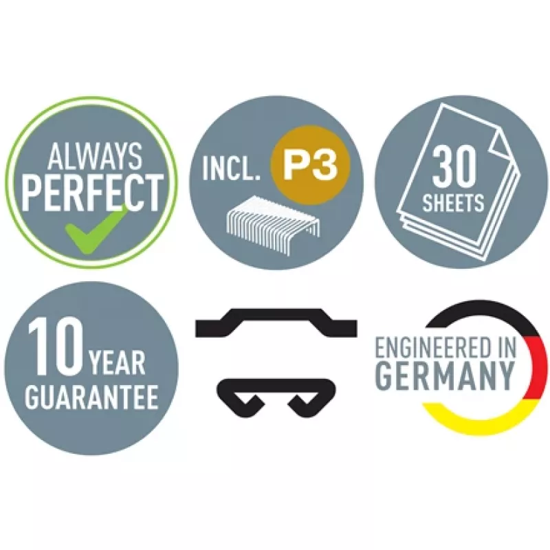 Leitz Cosy klammerdaja 30 lehte, 30 lehte, sinine, standardne klamberdus, 26/6, metall, plast, 80 g/m²