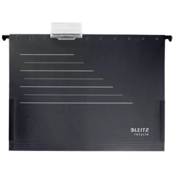 Leitz Alpha® taaskasutatud kartongist riputuskaust, A4, must, kartong, 80 g/m², 150 lehte, 348 mm