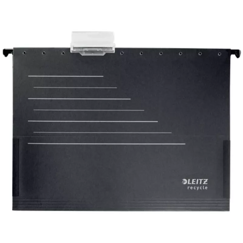 Leitz Alpha® taaskasutatud kartongist riputuskaust, A4, must, kartong, 80 g/m², 150 lehte, 348 mm