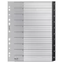 Leitz Recycle indeks, PP, eriti lai, nummerdatud vahelehed, polüpropüleen (PP), must, valge, portree, A4 Maxi, 160 g/m²
