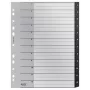 Leitz Recycle Index, PP, eriti lai, numbriliste vahelehtedega register, polüpropüleen (PP), must, valge, portree, A4 Maxi, 160 g/m²