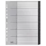 Leitz Recycle registriindeks, PP, eriti lai, numbriliste vahelehtedega register, polüpropüleen (PP), must, valge, portreeformaadis, A4 Maxi, 160 g/m²
